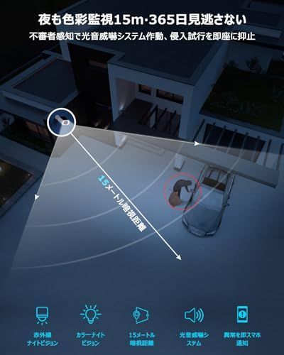 ☆新品☆【高精細500万画素?高性能防犯システム?簡単設置】ANRAN 防犯カメラ 屋外 ソーラー 一体型 監視カメラ 屋外 電源不要 かんしカメラ 屋外 夜間カラー暗視 工事不要 取付簡単 ワイヤレス PIR人体検知 声光威嚇 即時通知 無 db9fbfe1