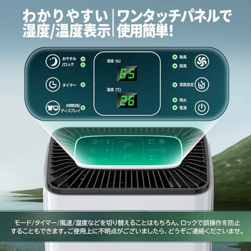 ☆新品☆除湿機 衣類乾燥 除湿量12L/日「2025新型」コンプレッサー式 梅雨対策 結露&カビ防止 ジメジメ対策 室内干し 消臭 2.5L 連続排水可能 省エネ 自動停止 三色LCD湿度表示 24Hタイマー タッチ式 360度キャスター 木 1d83f40c