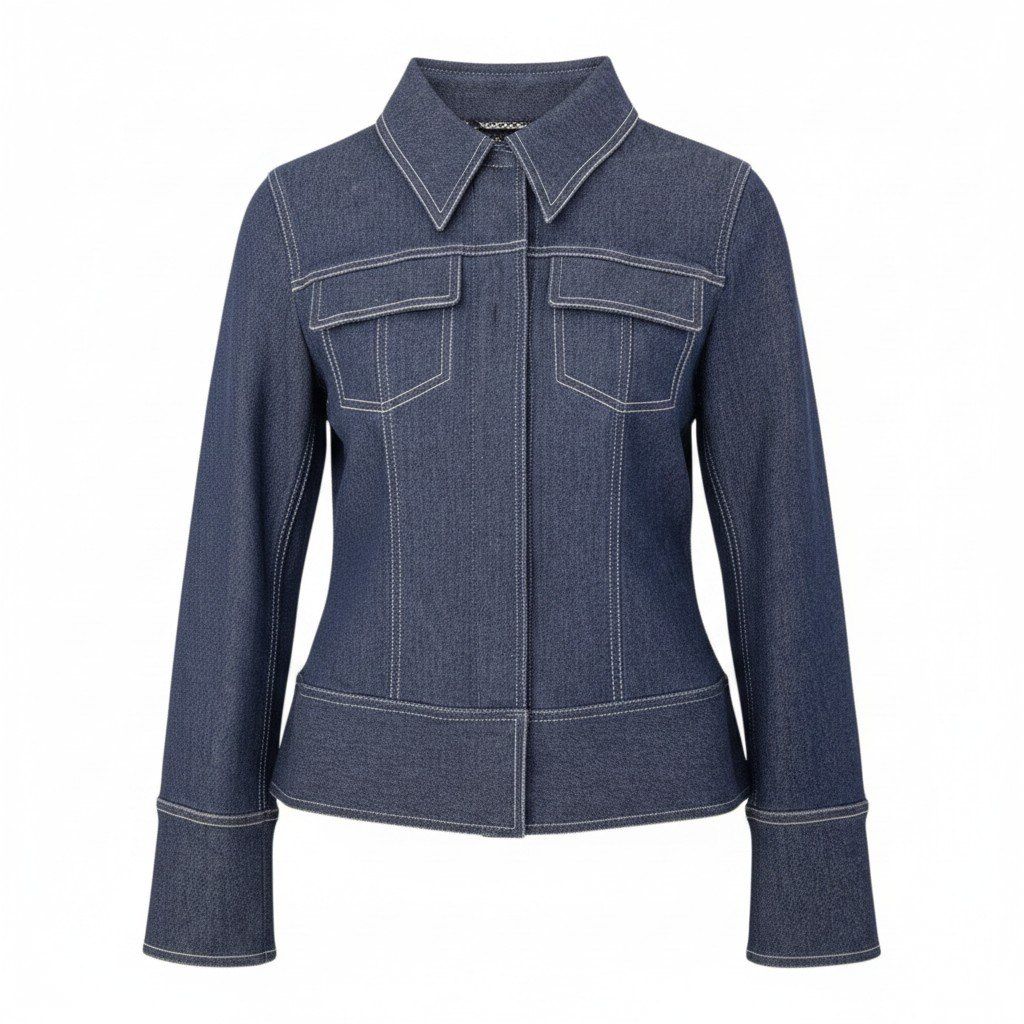 Ef9 DOLCE＆GABBANA デニムジャケット シャツジャケット レオパード イタリア製 38サイズ インディゴ レディース 女性用u02t
