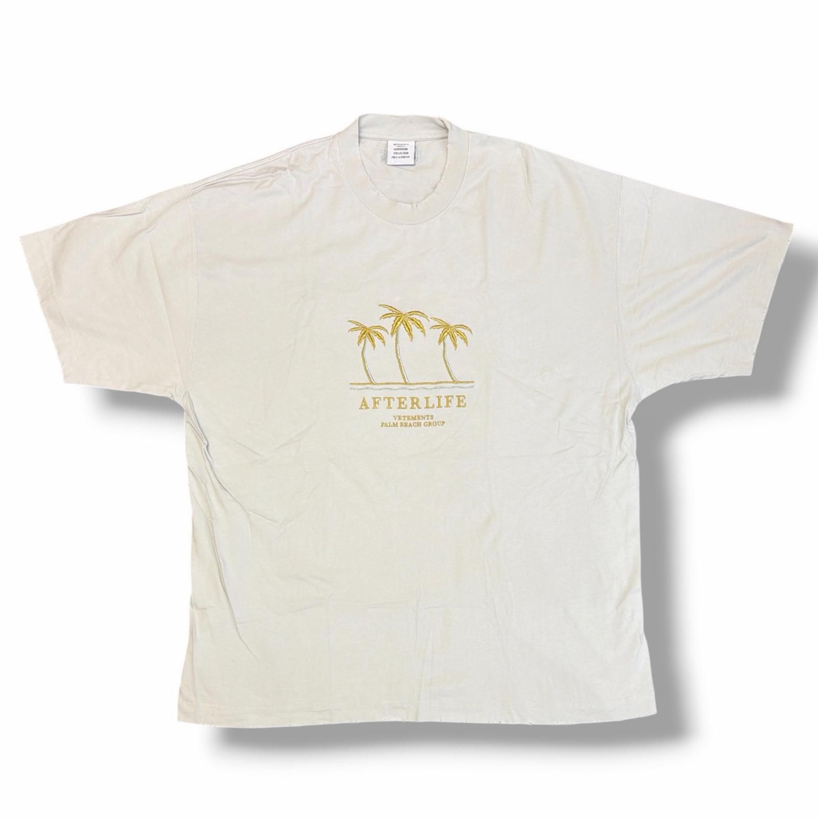 VETEMENTS EMBROIDERED AFTERLIFE T-SHIRT エンブロイダリーアフターライフTシャツ 半袖カットソー ヴェトモン UE63TR241W グレー M （6814M）