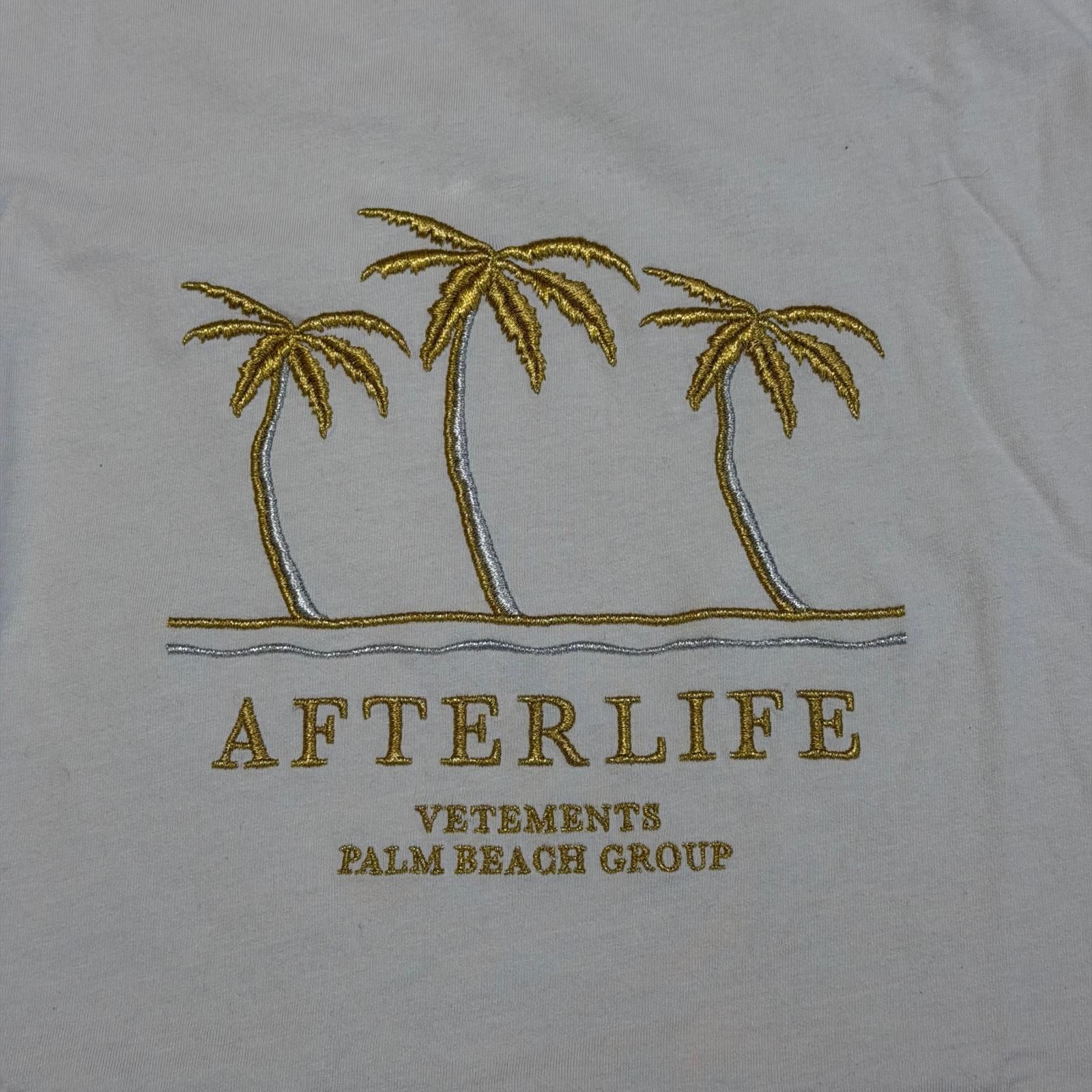 VETEMENTS EMBROIDERED AFTERLIFE T-SHIRT エンブロイダリーアフターライフTシャツ 半袖カットソー ヴェトモン UE63TR241W グレー M （6814M）