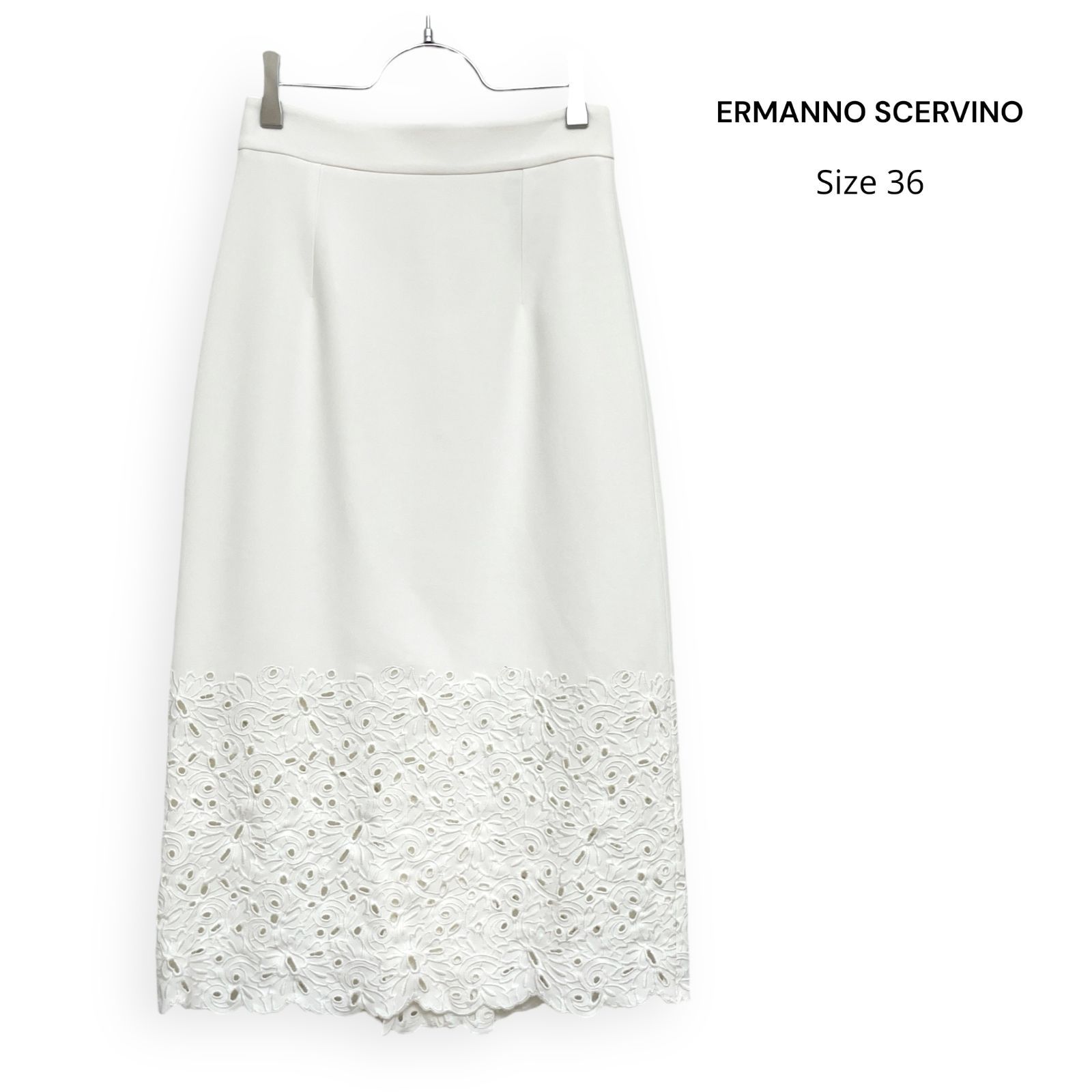 ERMANNO SCERVINO エルマンノ シェルヴィーノ レース 刺繍 レーヨン スカート Size36