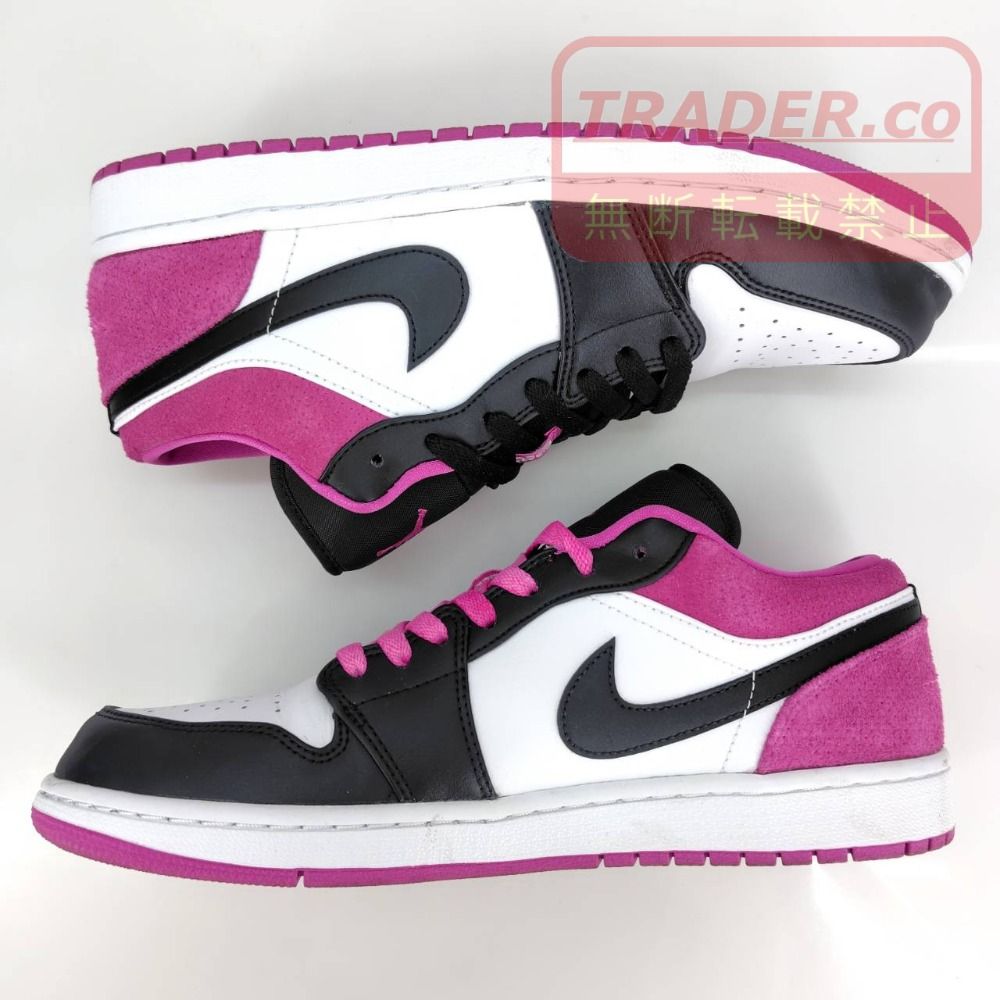 05w21665 ナイキ NIKE エアジョーダン 1 ロー SE AIR JORDAN 1 LOW SE ブラック/アクティブ フューシャ 28.5cm US10.5 UK9.5 メンズ スニーカー CK3022-005 【中古品】