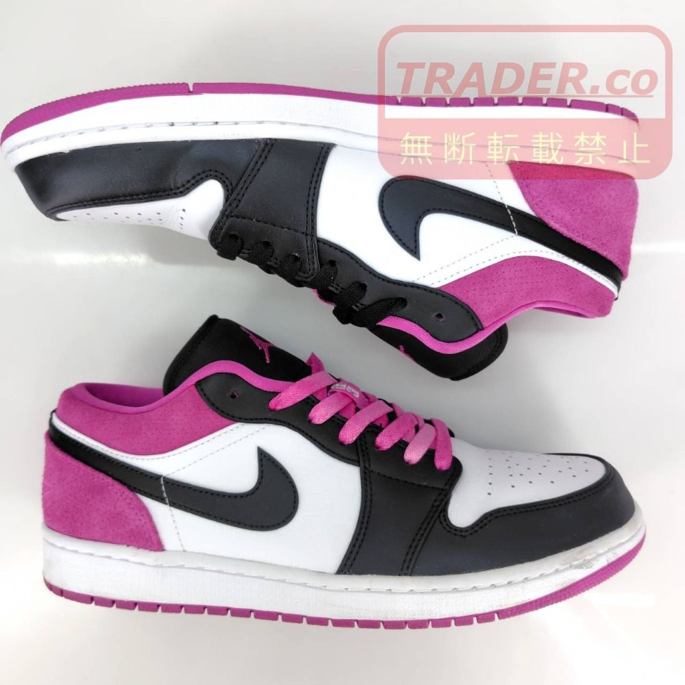 05w21665 ナイキ NIKE エアジョーダン 1 ロー SE AIR JORDAN 1 LOW SE ブラック/アクティブ フューシャ 28.5cm US10.5 UK9.5 メンズ スニーカー CK3022-005 【中古品】
