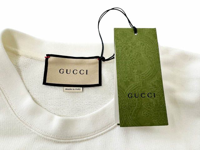 グッチ GUCCI Cotton Jersey Sweatshirt With Embroidery ロゴ刺繍 コットン ジャージー スウェット シャツ トレーナー 746988 XJFK1 L 白ホワイト ブランド古着ベクトル 中古☆AA★■260609