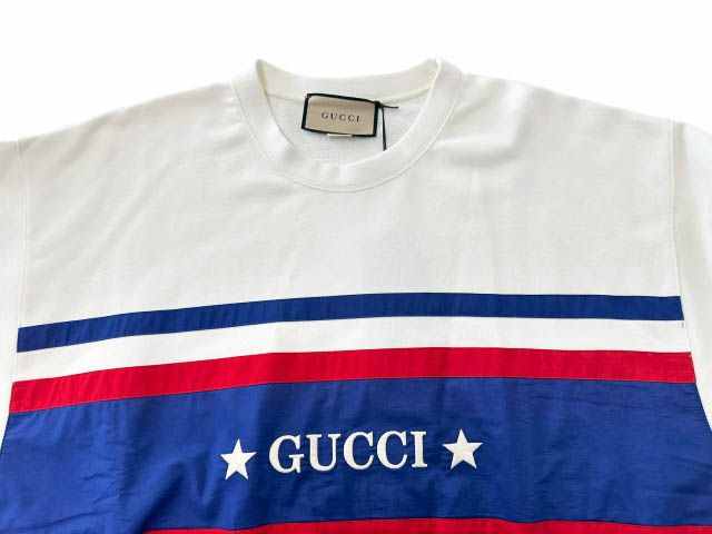 グッチ GUCCI Cotton Jersey Sweatshirt With Embroidery ロゴ刺繍 コットン ジャージー スウェット シャツ トレーナー 746988 XJFK1 L 白ホワイト ブランド古着ベクトル 中古☆AA★■260609