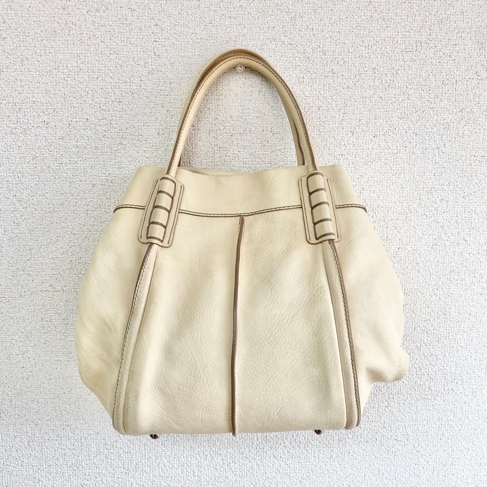 トッズ トートバッグ レザー アイボリー ビジネス フォーマル 旅行 ハンドバッグ GE258 トッズ トートバッグ レザー アイボリー ビジネス フォーマル 旅行 ハンドバッグ GE258