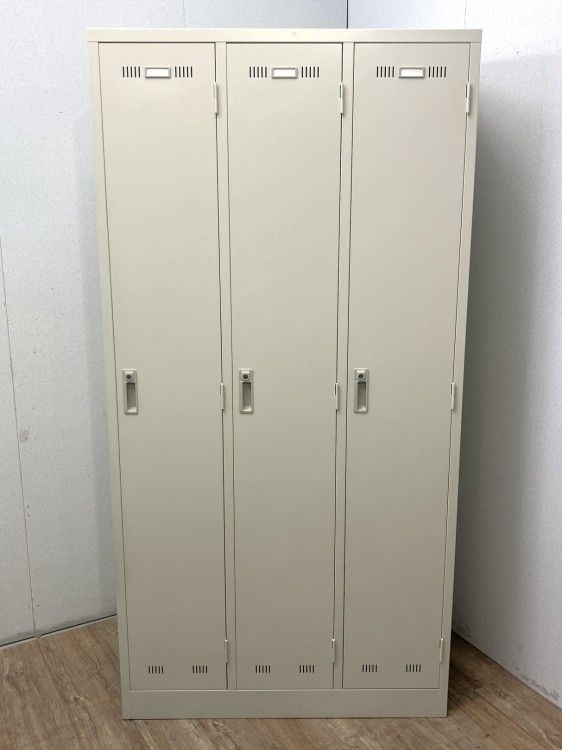 【中古品】生興 3人用ロッカー SLK-3 グレー