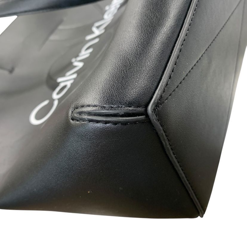 ♪4431 Calvin Klein Jeans カルバンクライン トートバッグ 大容量 ロゴ シンプル無地 黒系 中古