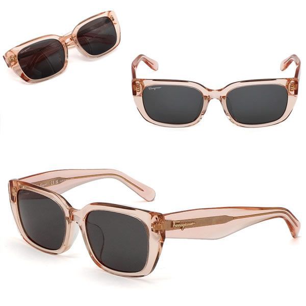 フェラガモ サングラス Ferragamo SF1094SLB-685 サングラス UVカット アジアンフィット ピンク クリア グレー レディース