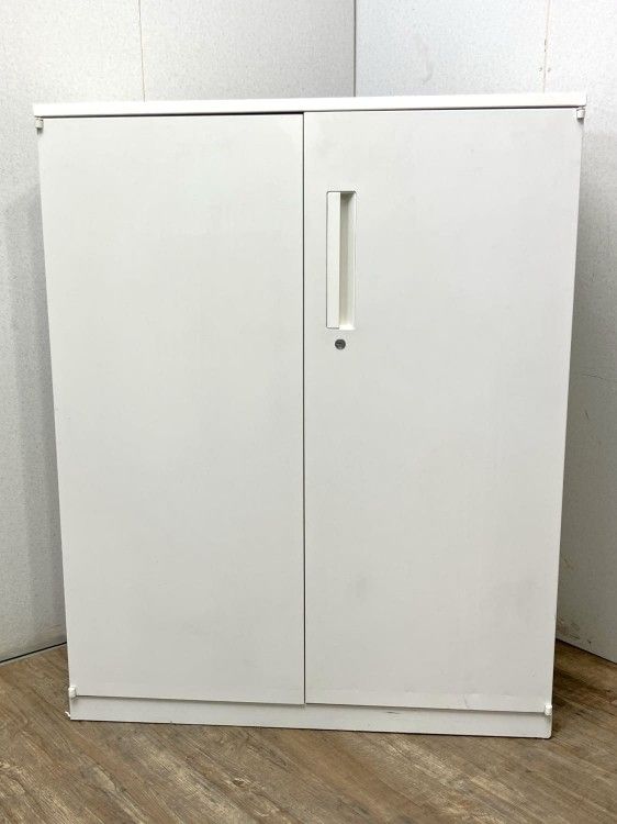 【中古品】ウチダ HSシリーズ 天板付両開き書庫 5-820-5202 ホワイト