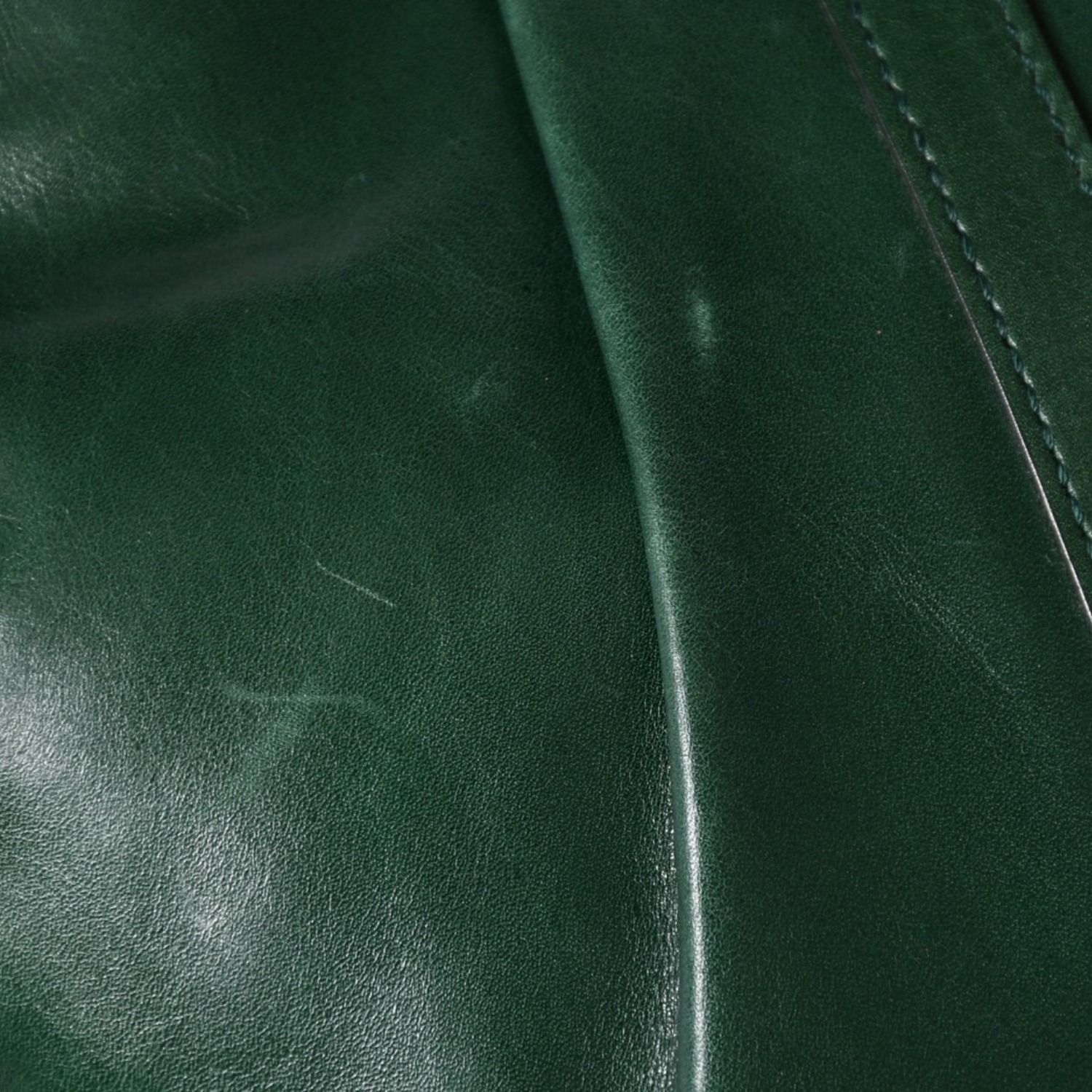 SAINT LAURENT サンローラン リヴゴーシュ レザー ホーボーショルダーバッグ トムフォード期 プリーツ加工 グリーン 120436 シルバー金具 美品 中古 4a003520