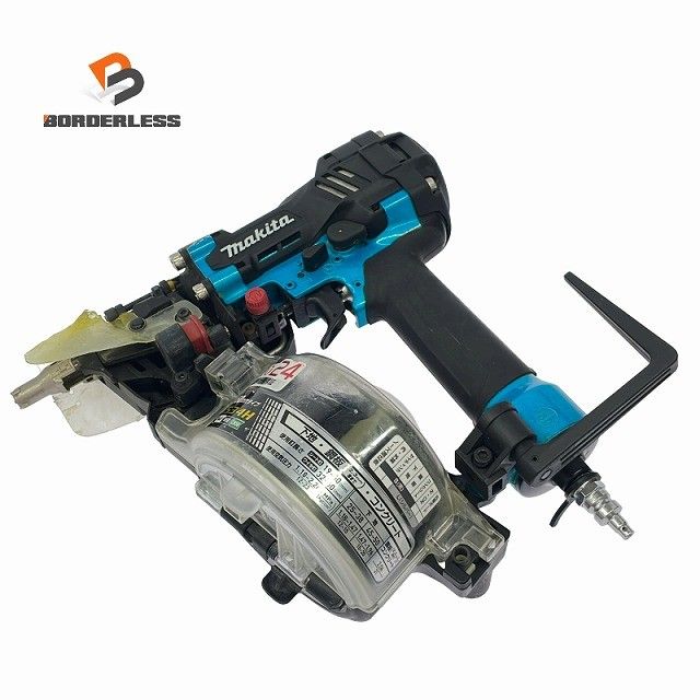 ☆中古品☆ makita マキタ 高圧 50mm エア釘打 AN534H 青/ブルー ロール釘打機 ロール釘打ち機 コイルネイラ エア工具 エアツール129710