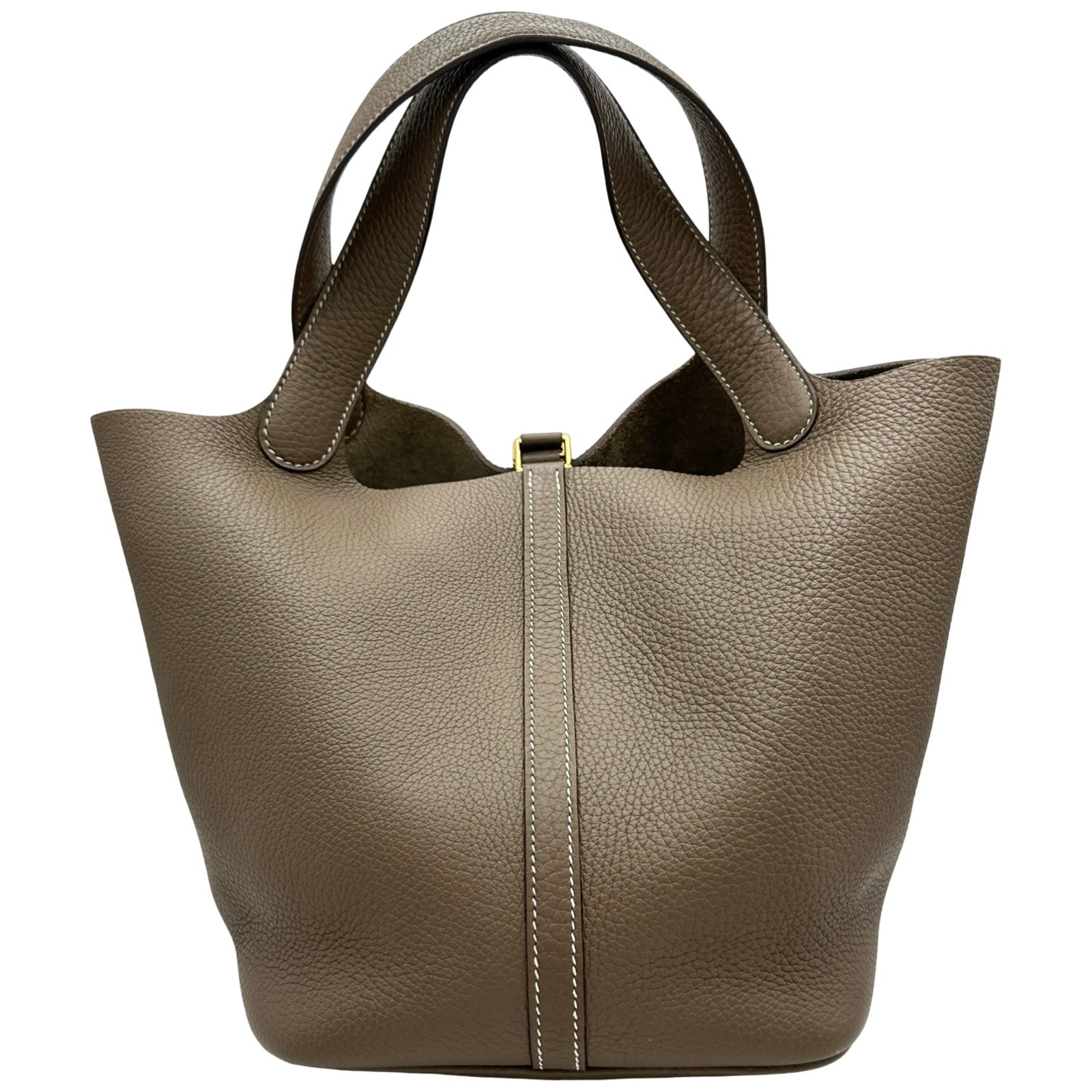 エルメス HERMES ピコタンロックMM Y刻印 エトゥープ/ゴールド金具 トリヨン レディース ハンドバッグ