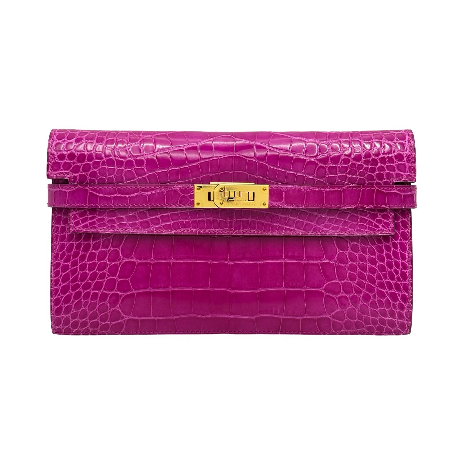 エルメス HERMES ケリーウォレット ロング □Q刻印 ローズシェヘラザード/シルバー金具 アリゲーター レディース 長財布