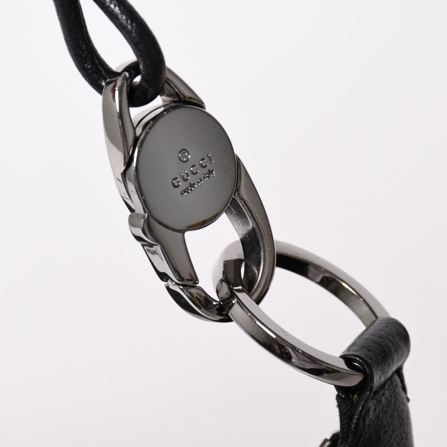 極美品 GUUCI グッチ ワンショルダーバッグ GGキャンバス レザー ブラック シルバー金具 115003 中古 4a003511
