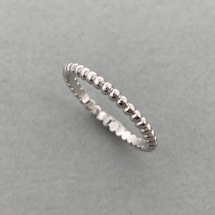 Van Cleef & Arpels ヴァンクリーフ＆アーペル ペルレ スモール 750WG 55 リング・指輪 VCARN31755 レディース 約14号 K18ホワイトゴールド ホワイトゴールド 中古