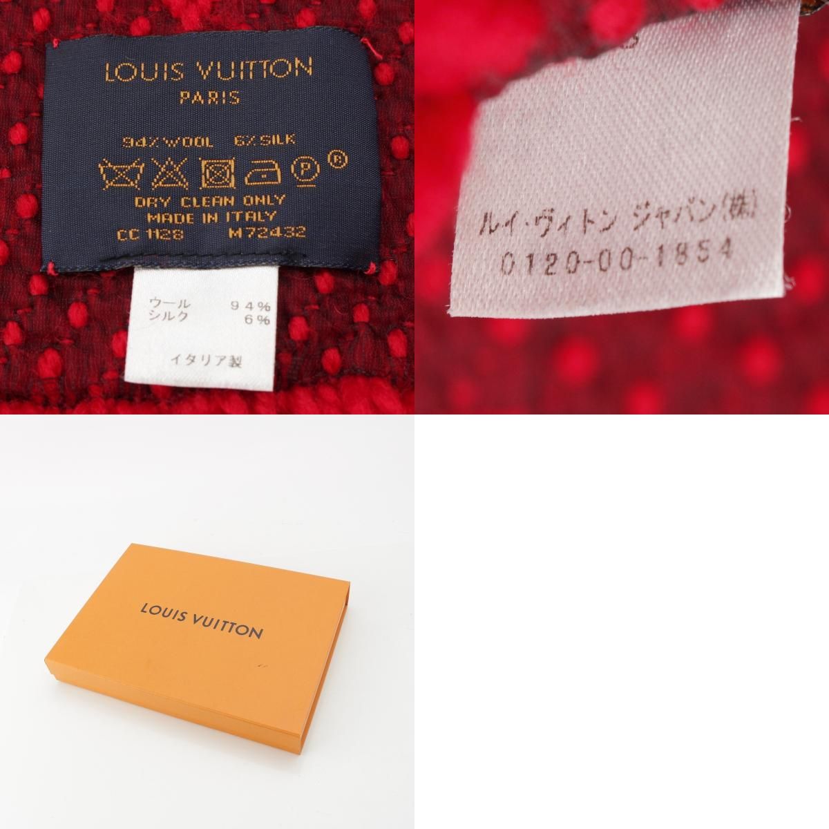 ルイヴィトン エシャルプ ロゴマニア マフラー M72432 レッド【中古】
