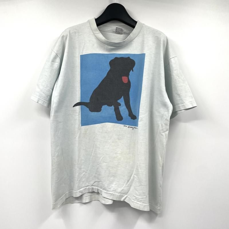 【中古】90s Woody Jackson アニマルアートTシャツ サイズL anvillボディー USA製 水色 ウッディジャクソン[17]