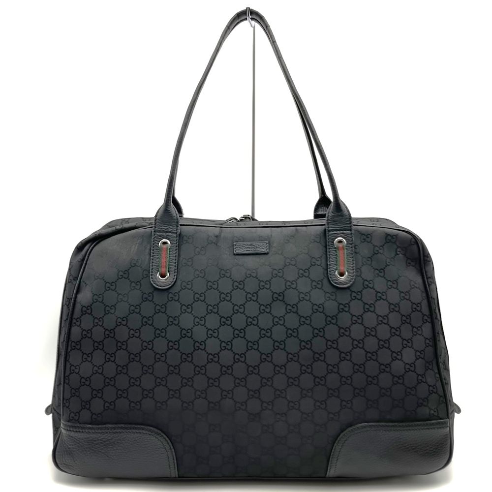 GUCCI グッチ 293595 グッチ GGナイロン シェリー トートバッグ ショルダーバッグ レザー ブラック レディース