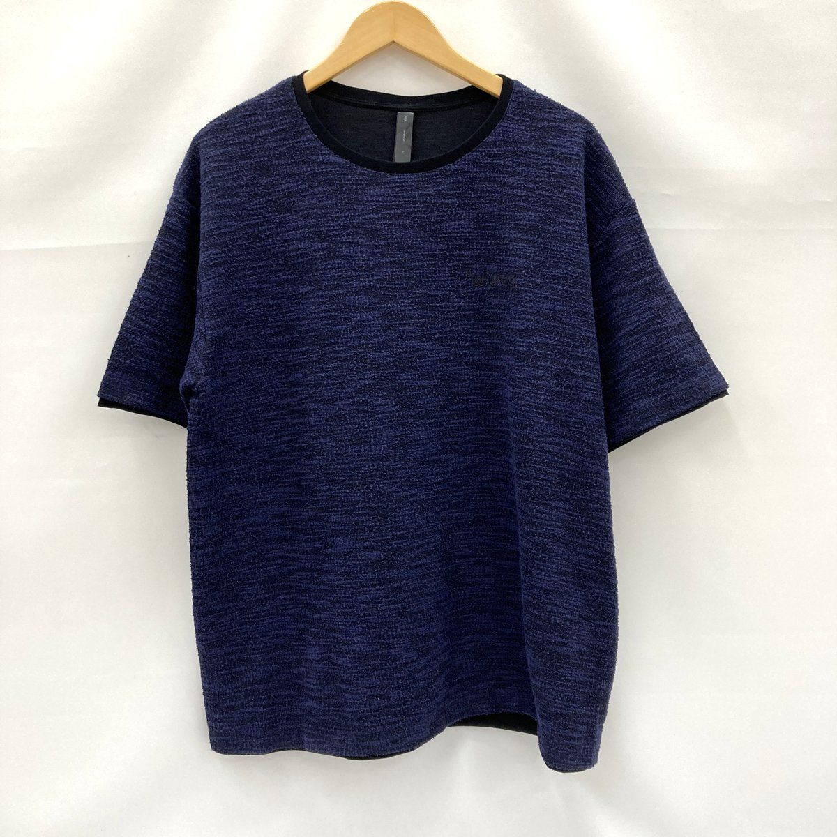 muta wjk ムータ ダブルジェイケイ Tシャツ ニットジャガード リラックス半袖 702 mw02i knit jacquard relax S/S Lサイズ ブラック トップス ★SS621