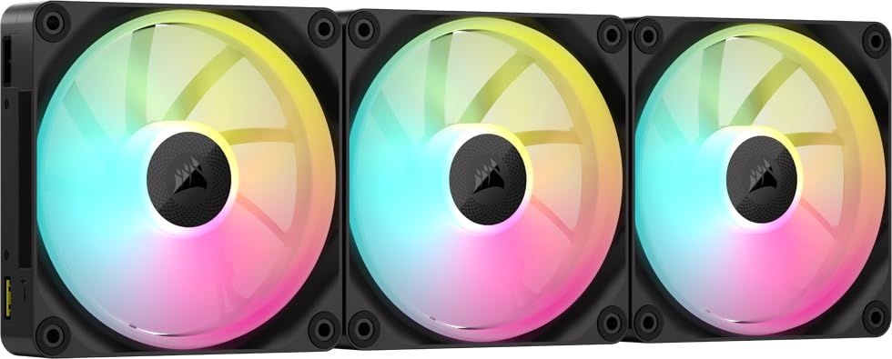 CORSAIR iCUE LINK LX120 RGB スターターキット 120mm PWM PCケースファン デュアルライトループ トリプルパック ブラック CO-9051026-WW