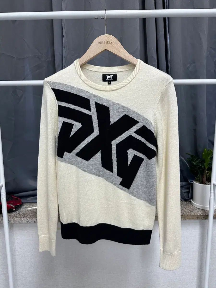PXG / 正規品 / メンズ95 / ニット アイボリー / ブラック ゴルフ ニット