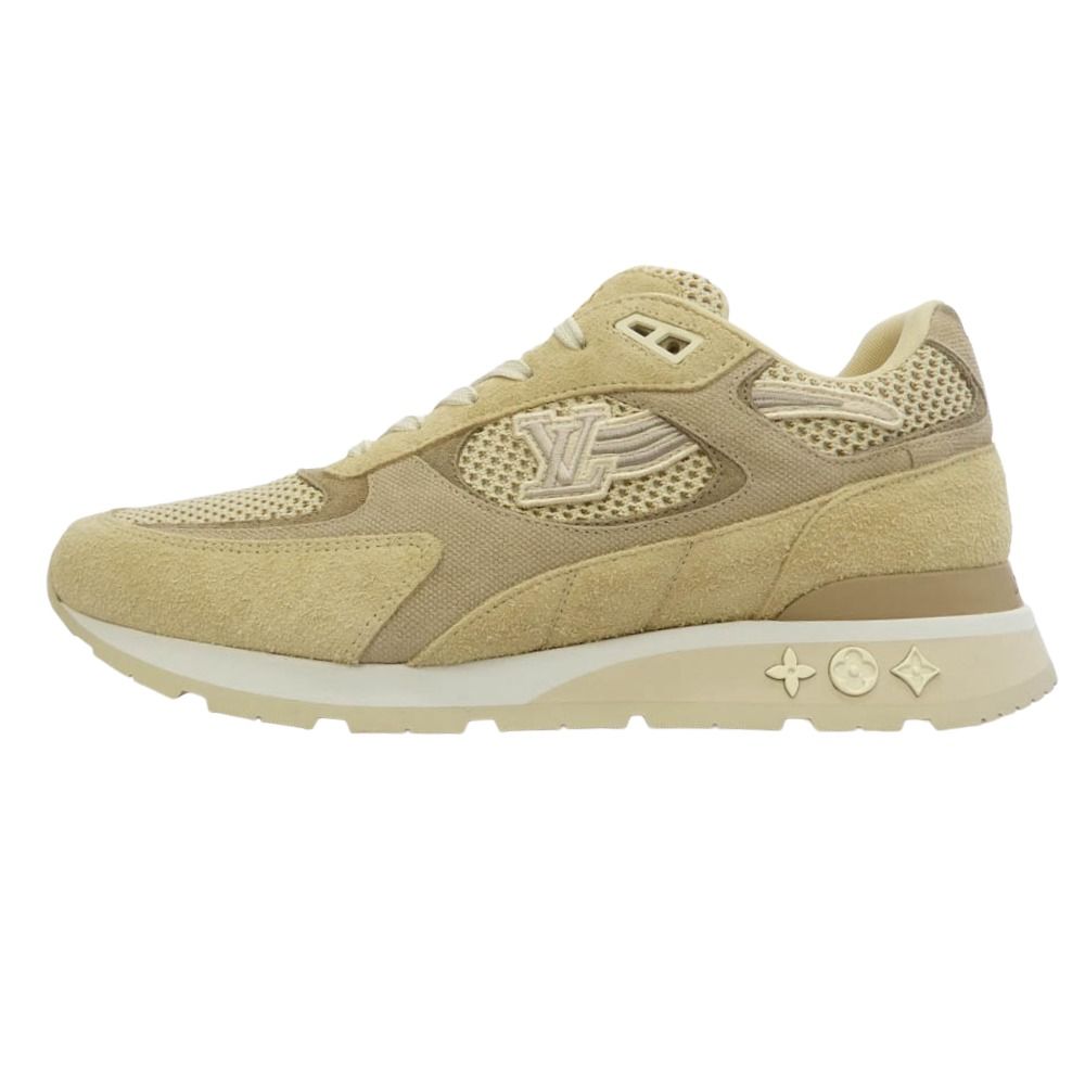 LOUIS VUITTON ルイ・ヴィトン Run Away Sneaker ランアウェイ ライン スエード スニーカー ベージュ系 8【極上美品】【中古】