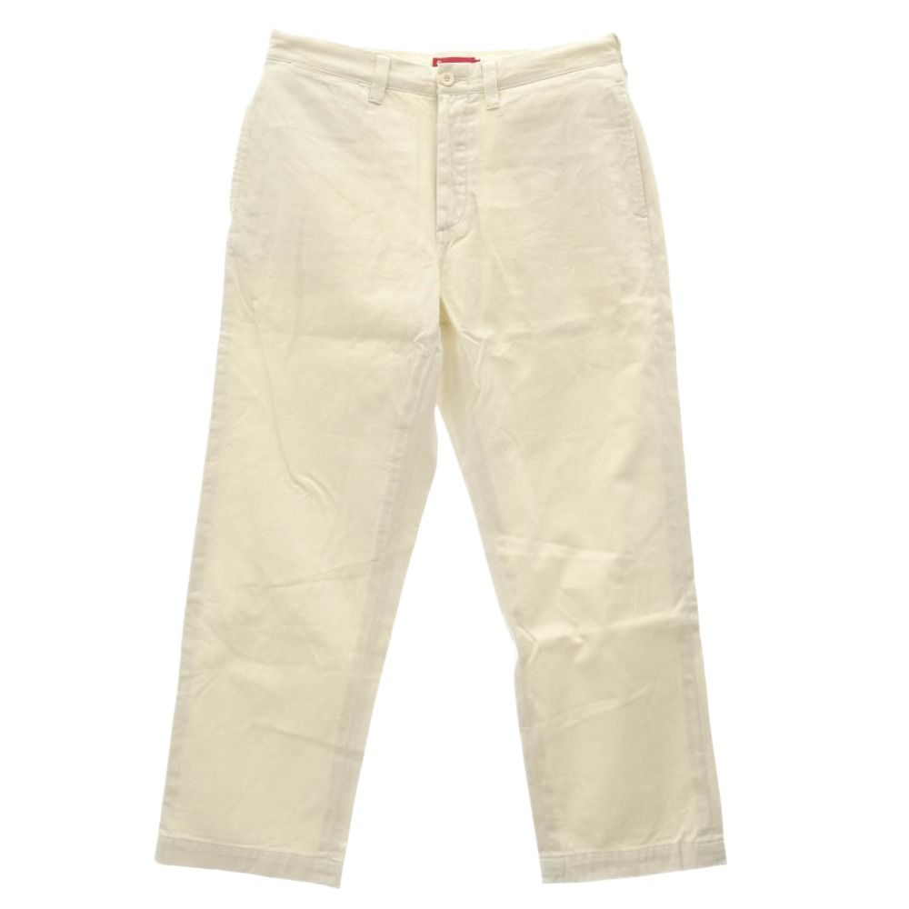 Supreme シュプリーム 23AW Pin Up Chino Pant ロゴ コットン チノ パンツ ホワイト オフホワイト系 32【中古】