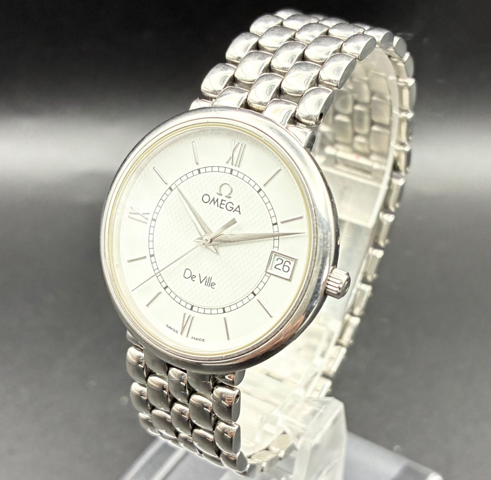 OMEGA デビル シルバー クォーツ メンズ 腕時計