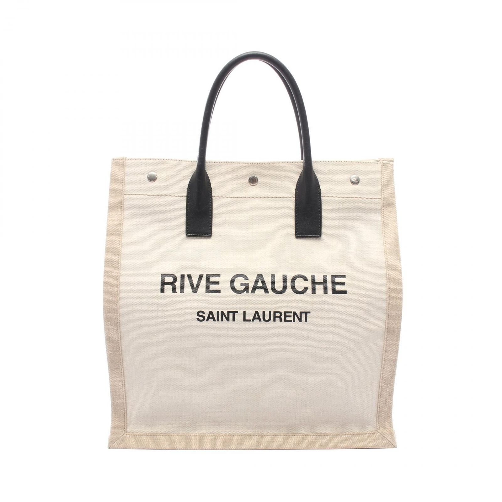サンローランパリ SAINT LAURENT PARIS トートバッグ RIVE GAAUCHE リヴゴーシュ 631682 ベージュ/アイボリー/ブラック キャンバス レザー リヴ・ゴーシュ トート レディース