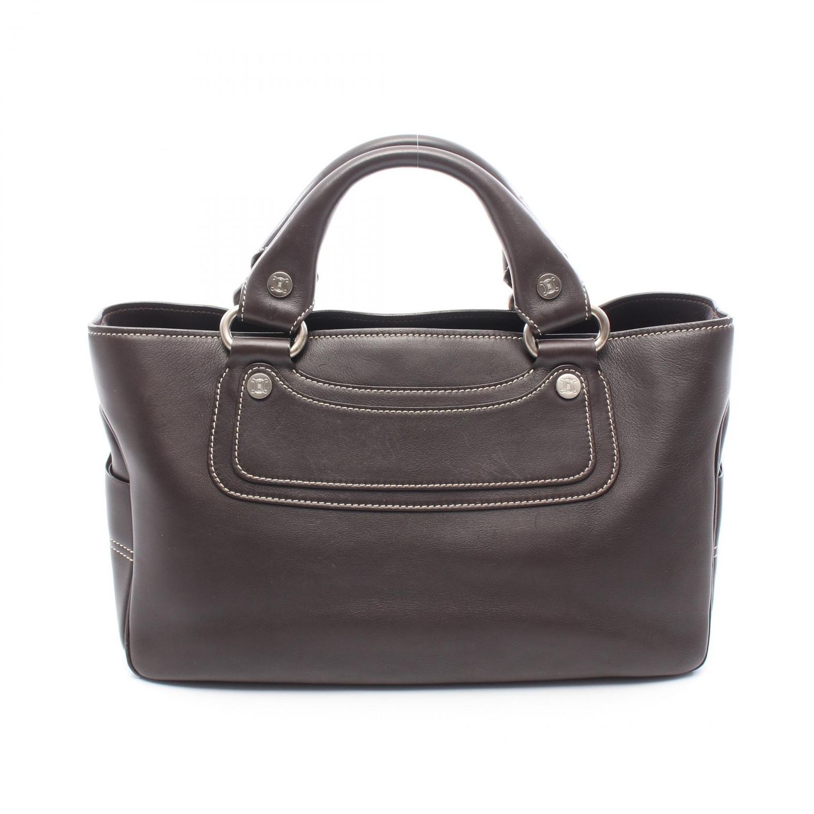 セリーヌ CELINE ハンドバッグ ブギーバッグ ブラウン レザー ブギーバッグ レディース Used B
