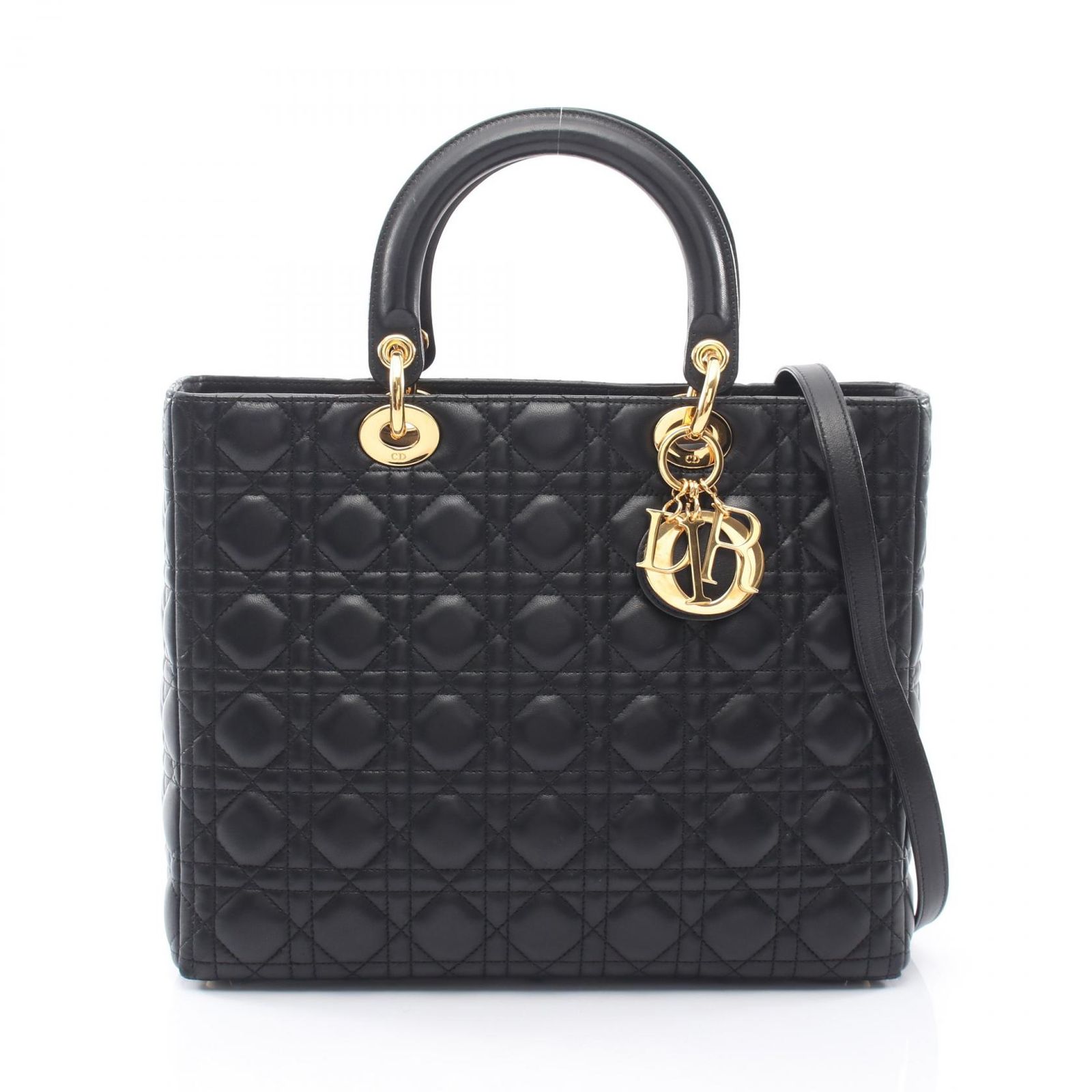 ディオール Dior ハンドバッグ レディディオール ラージ カナージュ ラージ 2WAY ブラック レザー レディディオール カナージュ 2wayトート ラージ レディース