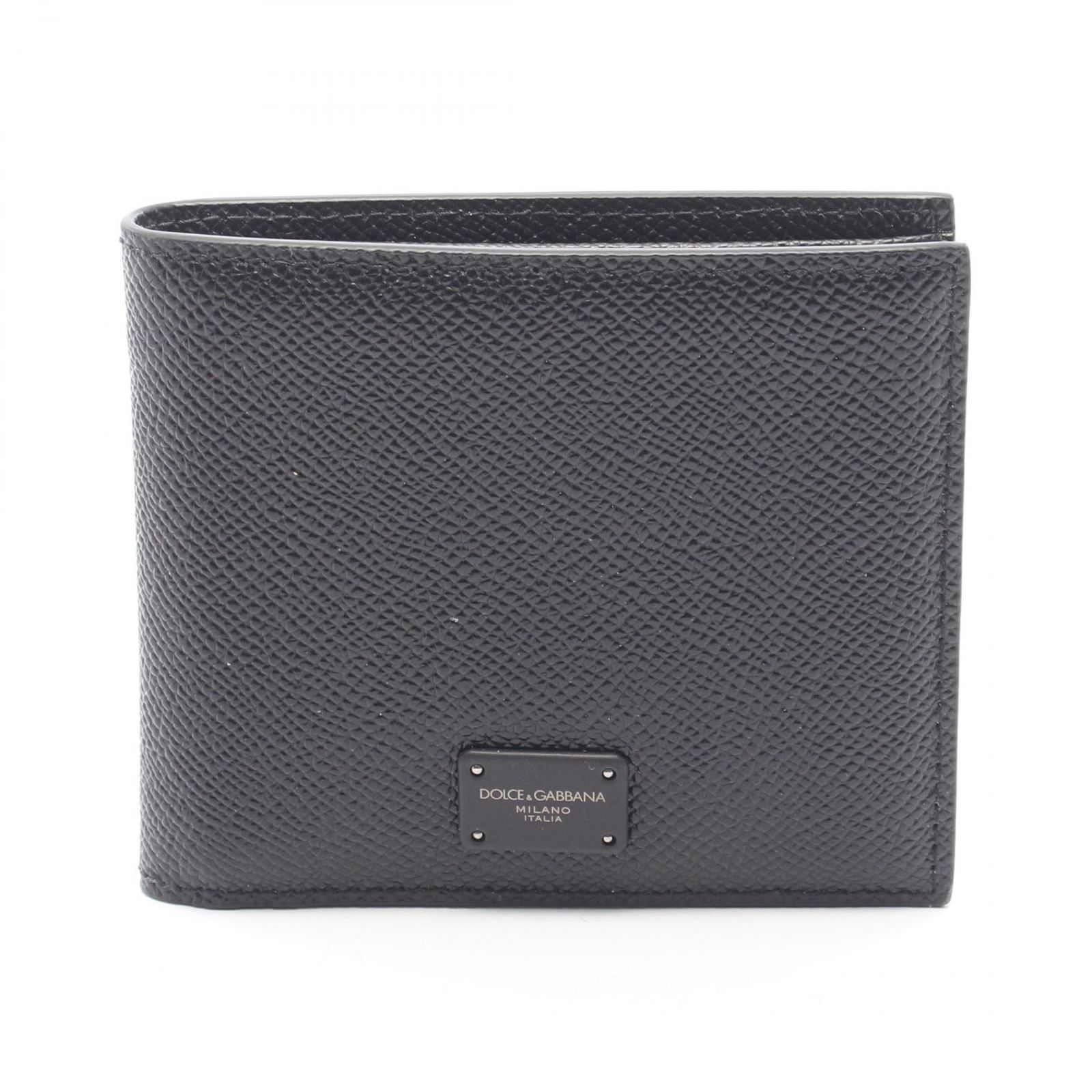 ドルチェアンドガッバーナ DOLCE & GABBANA 二つ折り財布 ドーフィン BP1321 ブラック レザー 二つ折札入れ メンズ Used A