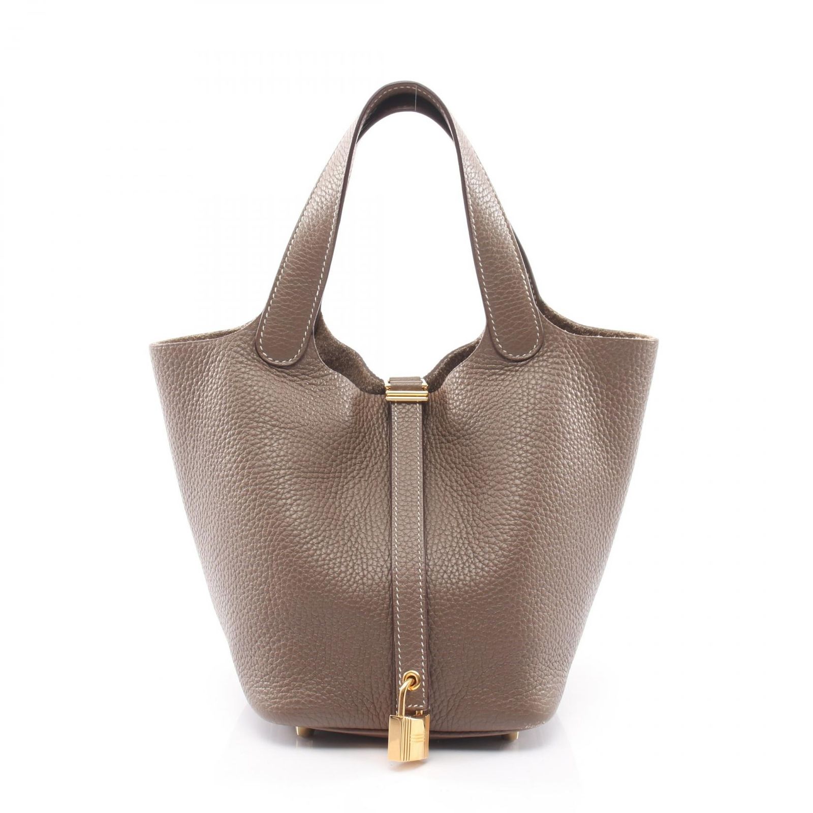 エルメス HERMES ハンドバッグ ピコタンロックPM エトゥープ レザー ピコタンロックPM エトゥープ レディース Used B