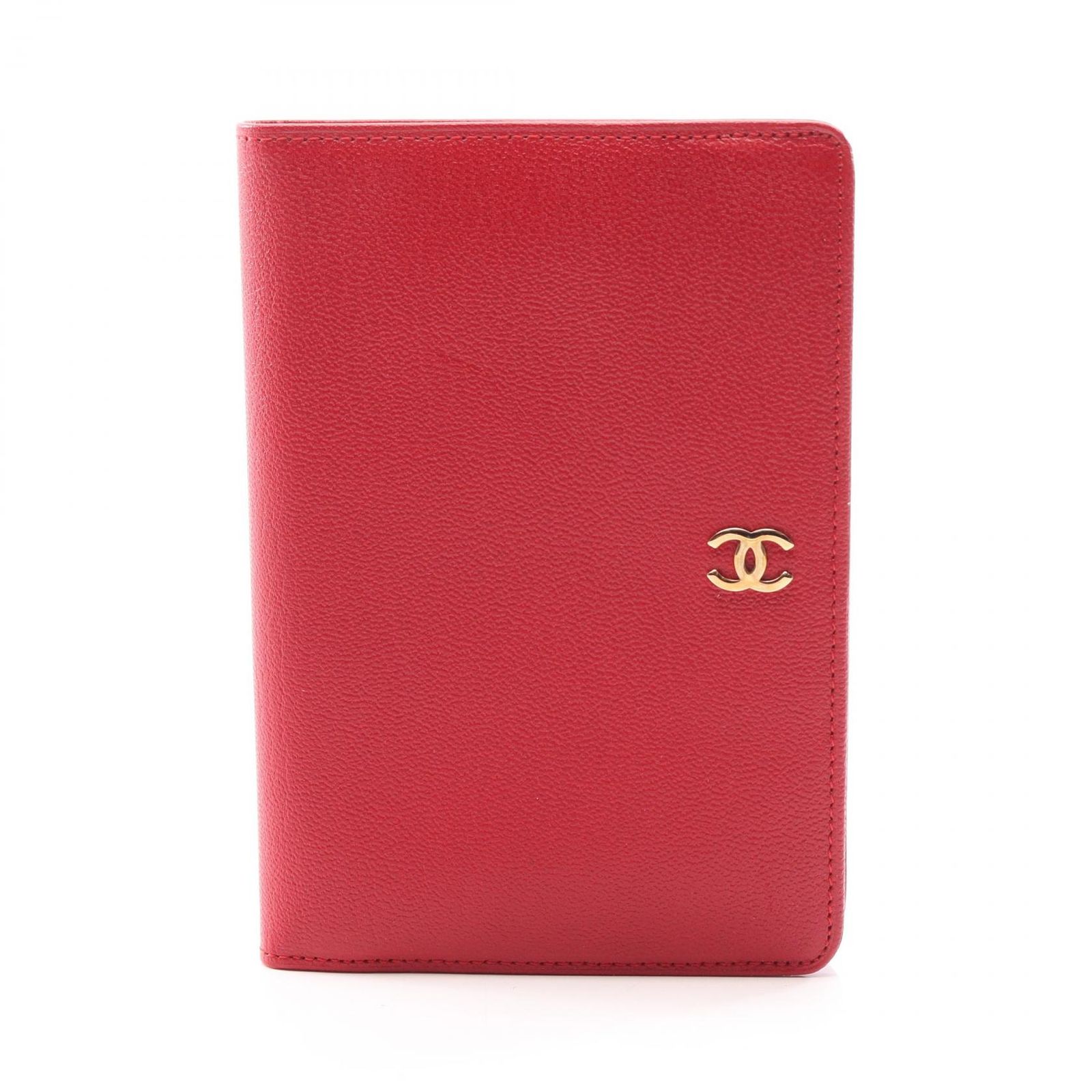 シャネル CHANEL 二つ折り財布 ココマーク レッド レザー ココマーク 二つ折り財布 レディース Used A