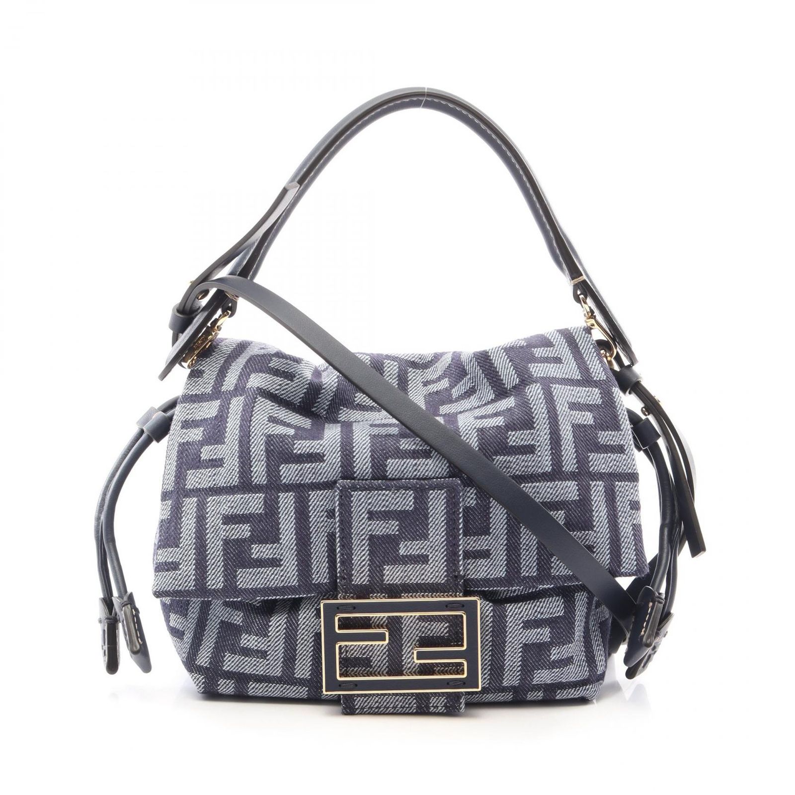 フェンディ FENDI ハンドバッグ マンマバゲット スモール 2WAY 8BS105AWVAF0NAP デニム レザー ハンドバッグ レディース 新品