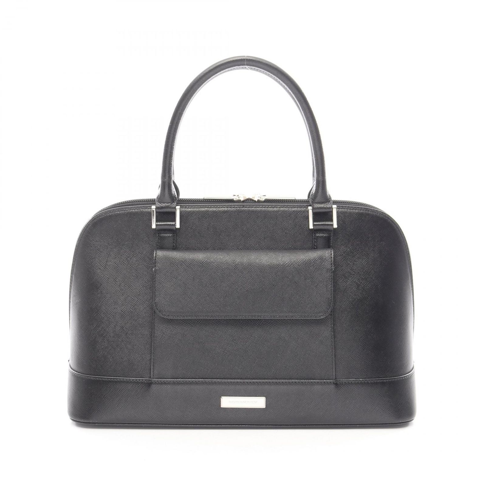 バーバリー BURBERRY ハンドバッグ ブラック レザー ハンドバッグ レディース Used A