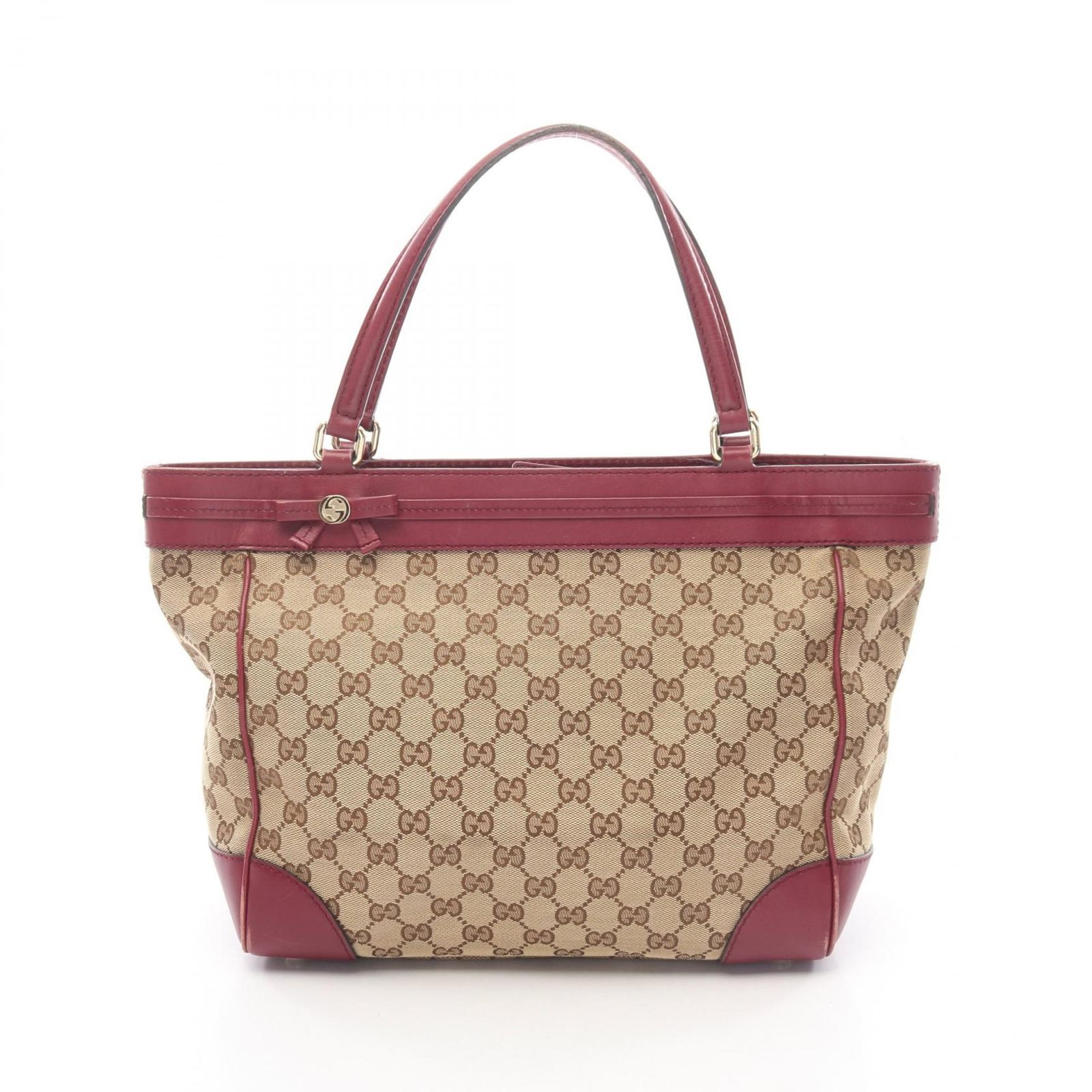 グッチ GUCCI トートバッグ メイフェア GGキャンバス 257061 ベージュ/ボルドー キャンバス レザー メイフェア トート レディース Used B