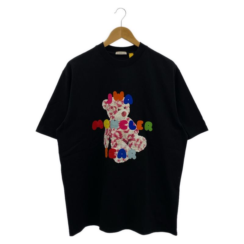 【中古】MONCLER Tシャツ ブラック プリント サイズS モンクレール[91]
