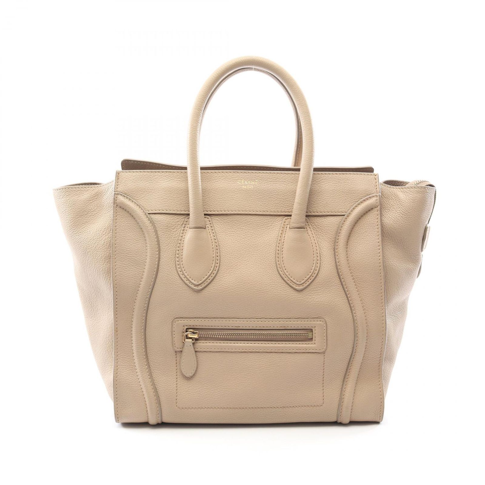 セリーヌ CELINE ハンドバッグ ラゲージ ミニショッパー 165213 ベージュ レザー ラゲージ ミニ ショッパー レディース Used B