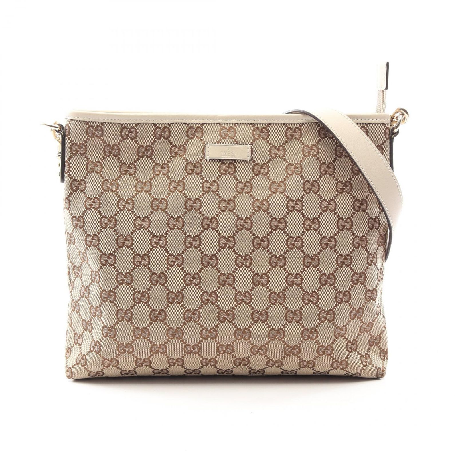 グッチ GUCCI ショルダーバッグ GGキャンバス 388924 ベージュ/アイボリー キャンバス レザー ショルダーバッグ レディース Used B