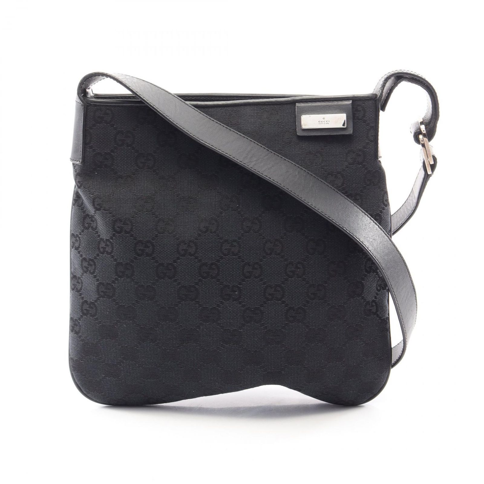 グッチ GUCCI ショルダーバッグ GGキャンバス 019 0422 ブラック キャンバス レザー ワンショルダー レディース Used B