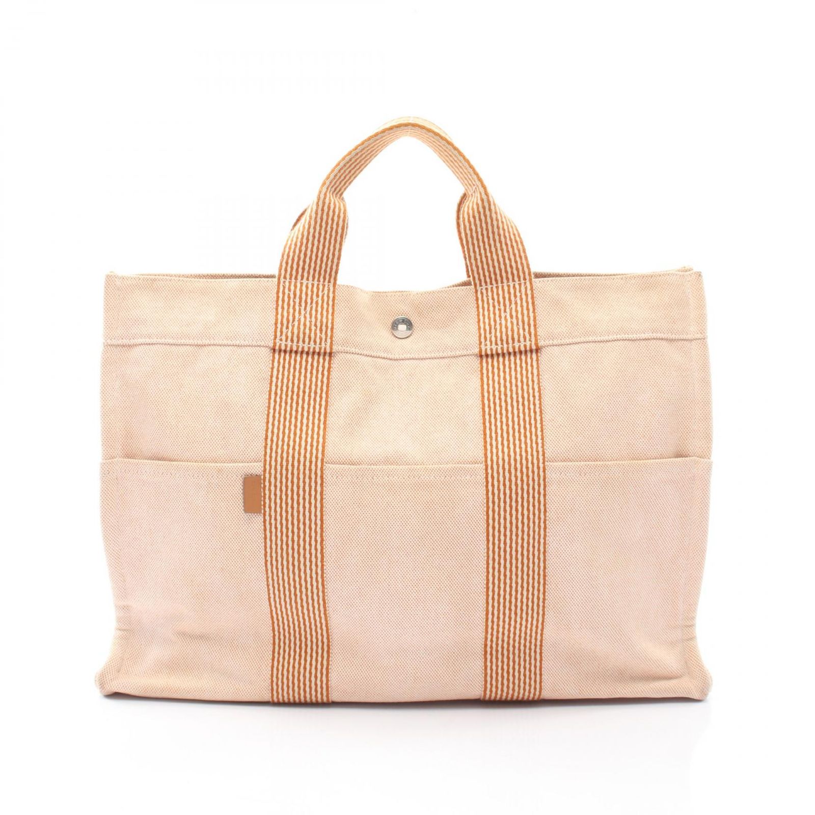 エルメス HERMES トートバッグ ニューフールトゥMM オレンジ キャンバス ニューフールトゥトートMM オレンジ レディース Used B