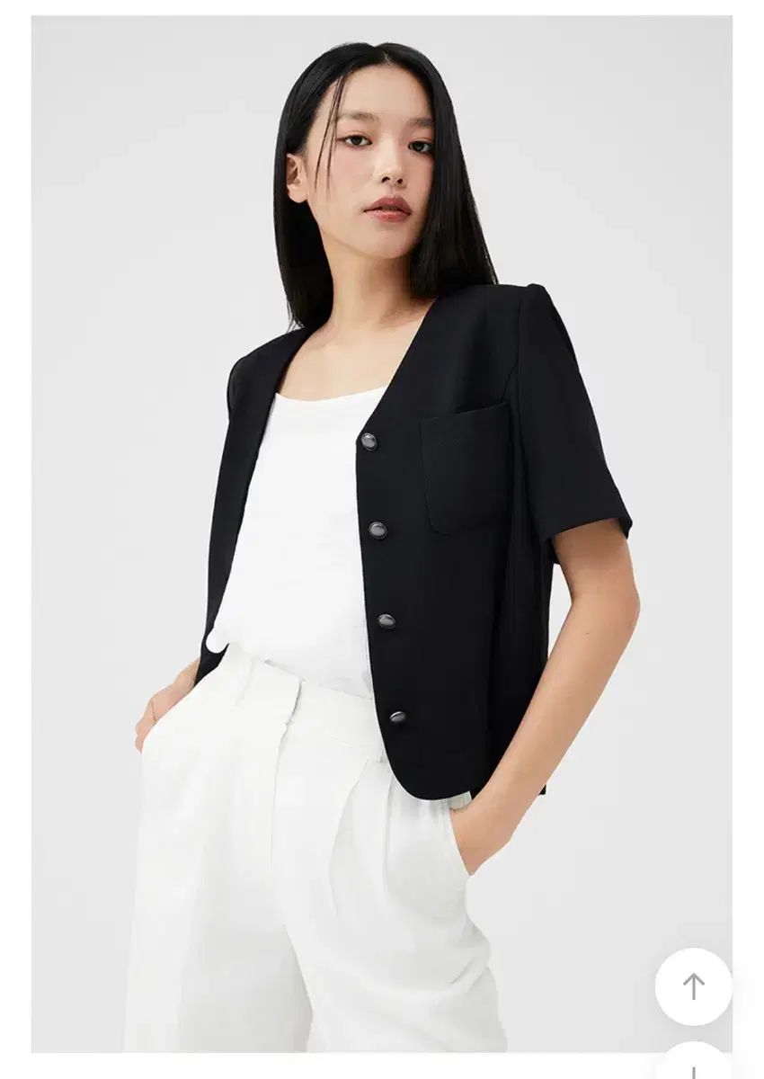 MIXXO ミッソ Vネック クロップド 半袖 ジャケット_MIWJKE611B