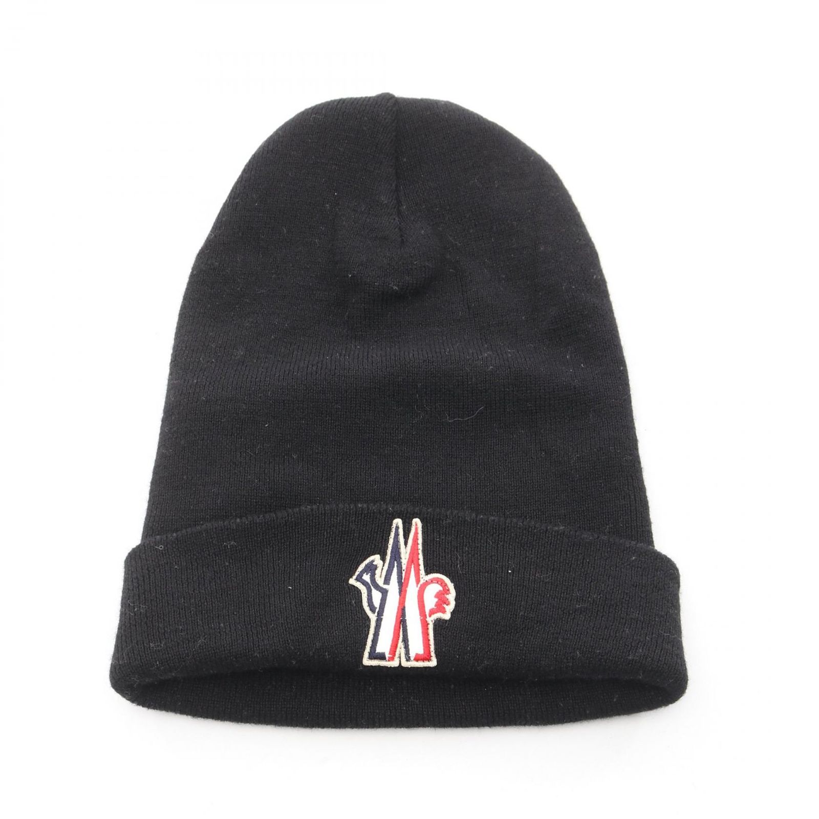 モンクレールグルノーブル MONCLER GRENOBLE ニットキャップ ロゴ ニット帽 3B10000 ブラック ウール ニット帽 ユニセックス Used A