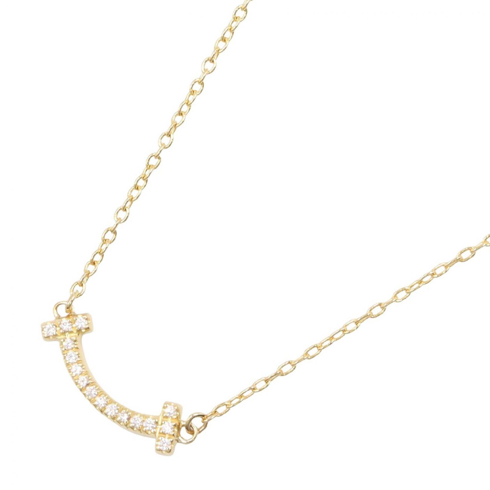 ティファニー TIFFANY＆CO ネックレス Tスマイル ミニ ダイヤ ネックレス 62617683 首回り40.5/45.5㎝ K18（イエローゴールド） ダイヤモンド Tスマイル ミニ ダイヤ ネックレス
