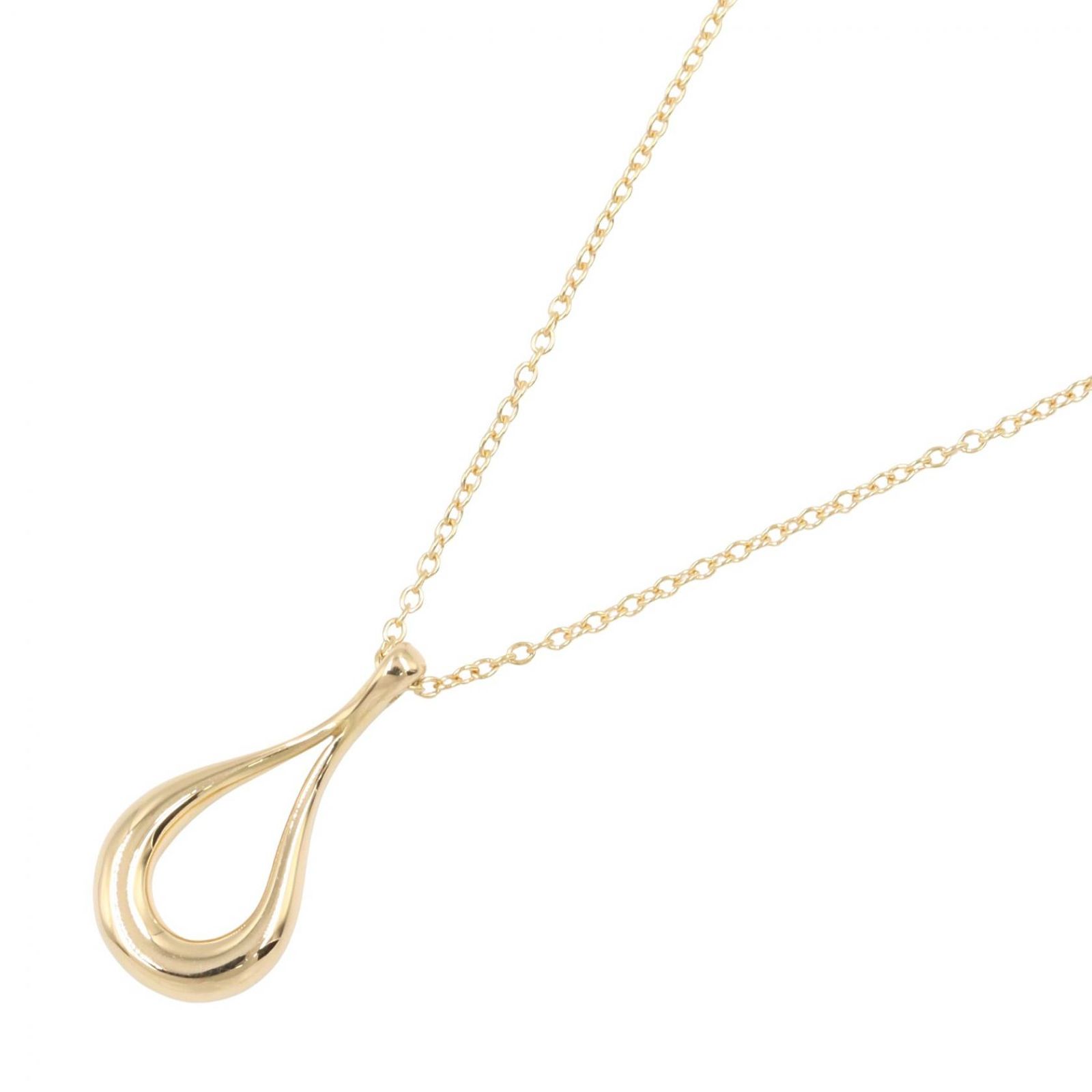 ティファニー TIFFANY＆CO ネックレス ティアドロップオープン ネックレス 首回り40.5㎝ K18（イエローゴールド） ティアドロップオープン ネックレス レディース