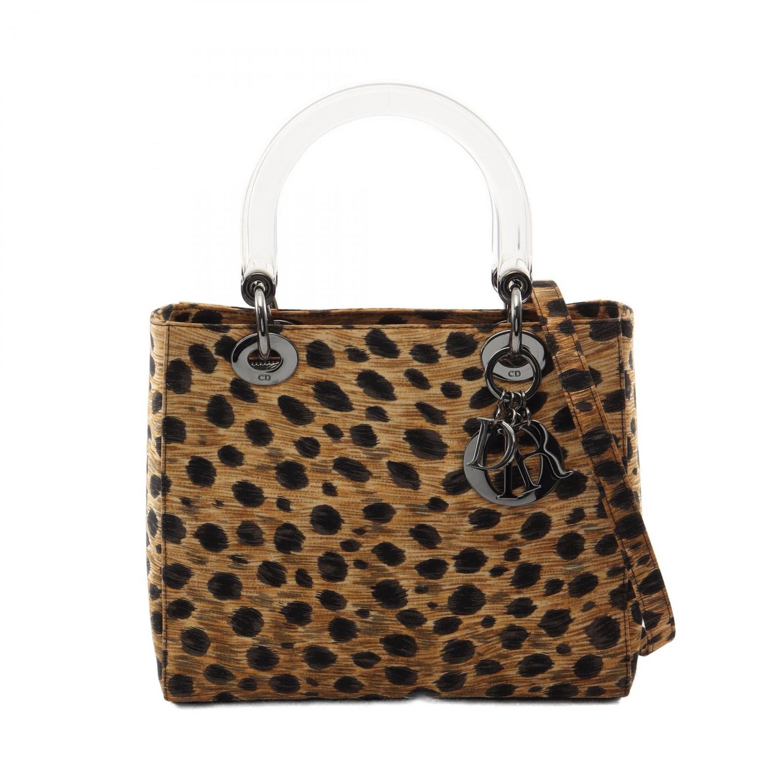 ディオール Dior ハンドバッグ LADY DIOR レディディオール レオパード 2WAY ブラウン/ブラック/レオパード キャンバス レディディオール 2wayトートレオパード ミディアム
