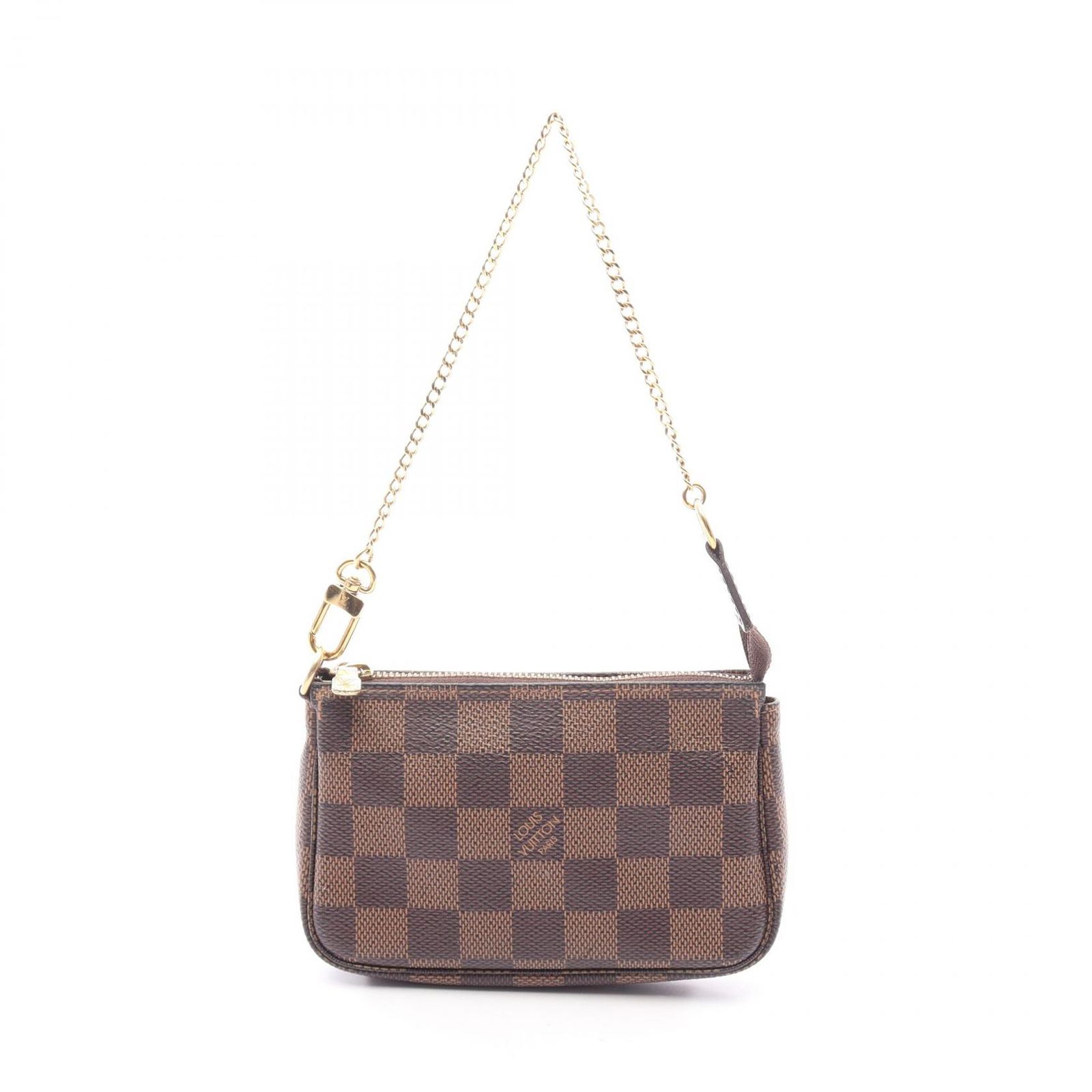 ルイ・ヴィトン LOUIS VUITTON ハンドバッグ ミニポシェットアクセソワール ダミエエベヌ N58009 PVCコーティングキャンバス レザー ミニ・ポシェット・アクセソワール